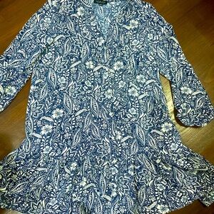 Blue Floral Print Dress by Rachel Riley